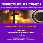 Miércoles de Ceniza en la Capilla de la UEx (mismo edificio que la Oficina Erasmus)