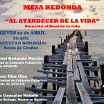 Mesa redonda sobre cuidados paliativos (salón de grados de la Facultad de Biología, en Badajoz)