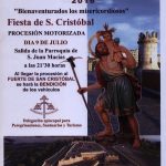 Procesión motorizada fiesta de san Cristóbal (salida de parroquia San Juan Macías -Badajoz-)