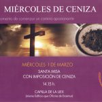 Imposición de la ceniza en la capilla de la UEX