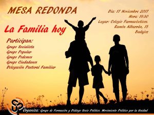 Mesa redonda "La familia de hoy" (Colegio Farmacéuticos -Badajoz-) @ Badajoz | Extremadura | España