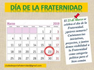 Los Focolares invitan a celebrar el 23 de marzo el «Día de la Fraternidad»