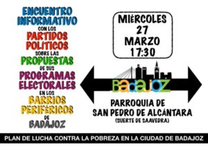 Encuentro con partidos políticos en barrios periféricos de Badajoz (Parroquia San Pedro de Alcántara -Badajoz-)