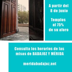 Los templos de la diócesis ya pueden ocuparse a un 75% de su aforo