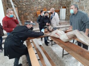 Cerrado al culto el templo del Santo Ángel, en Los Santos de Maimona, por obras en el techo