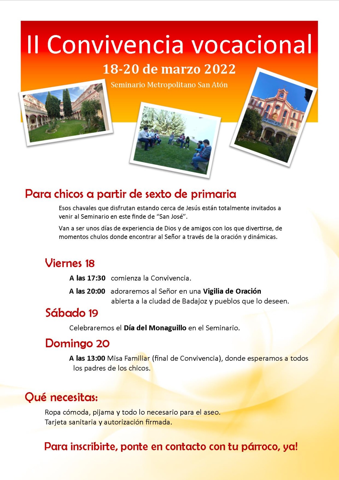 II convivencia vocacional (Seminario de Badajoz)