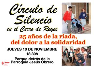 Círculo de silencio "25 años de la riada" (Plaza detrás parroquia Jesús Obrero -Badajoz-)