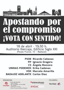 Acto "Apostando por el compromiso. ¡Vota con sentido! (Edificio Siglo XXI -Badajoz-)