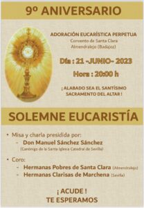 9º aniversario Adoración Eucarística Perpetua (Convento de Santa Clara -Almendralejo-)