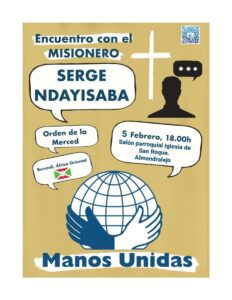 Encuentro con misionero Manos Unidas (Salón parroquial de San Roque -Almendralejo-)