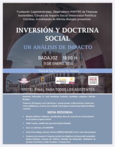 Jornada "Inversión y Doctrina Social. Un análisis de impacto" (Sede Cajalmendralejo -Badajoz-)