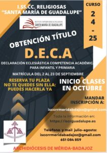 Ya puede reservarse la plaza para cursar la DECA en el curso 24-25