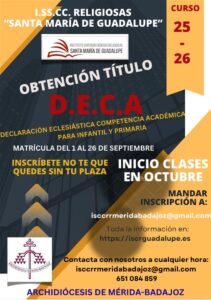 Plazo de matrícula DECA