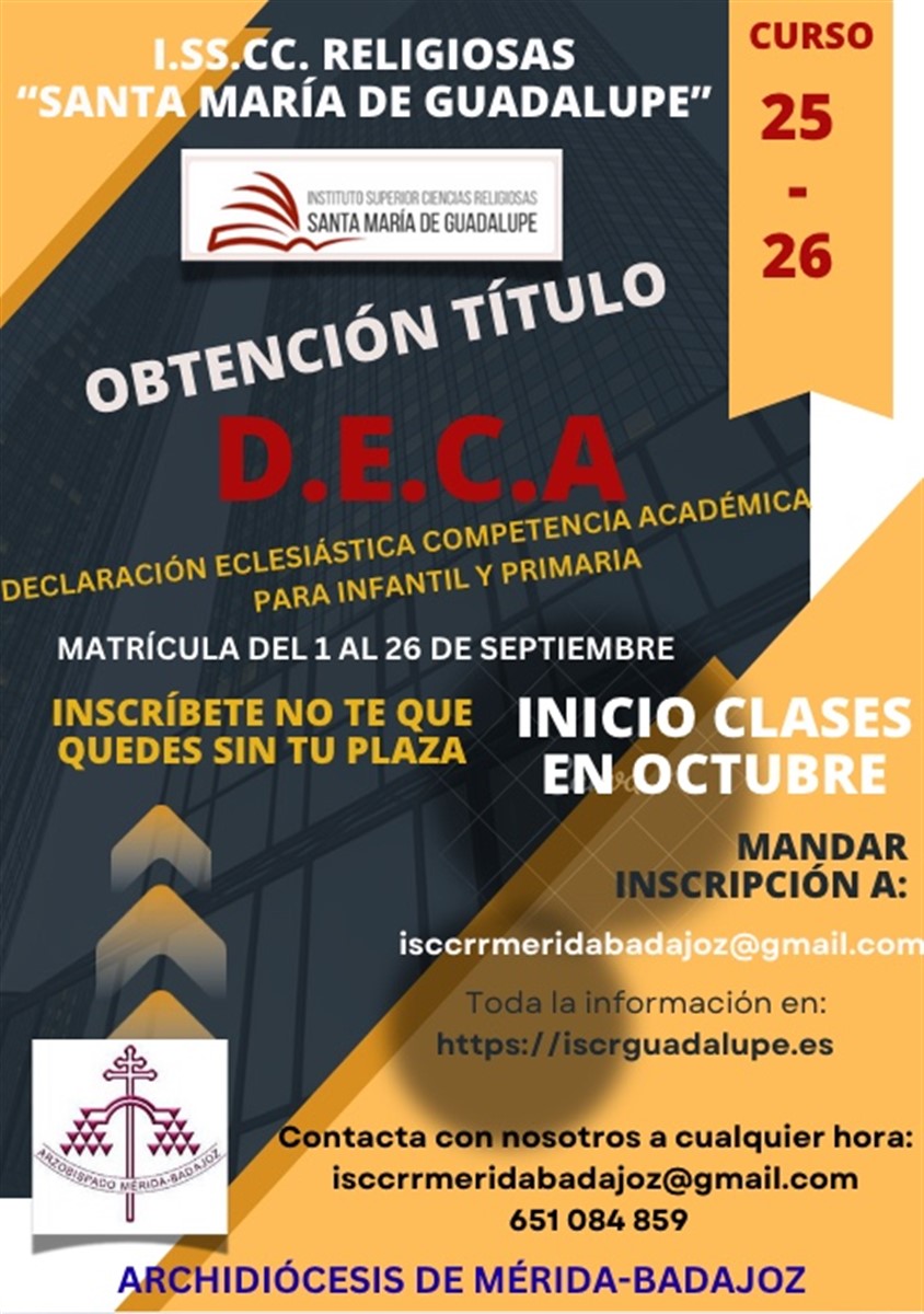 Plazo de matrícula DECA