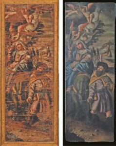 Restaurado el cuadro «La huida a Egipto» de la parroquia Santa María la Real, en Badajoz