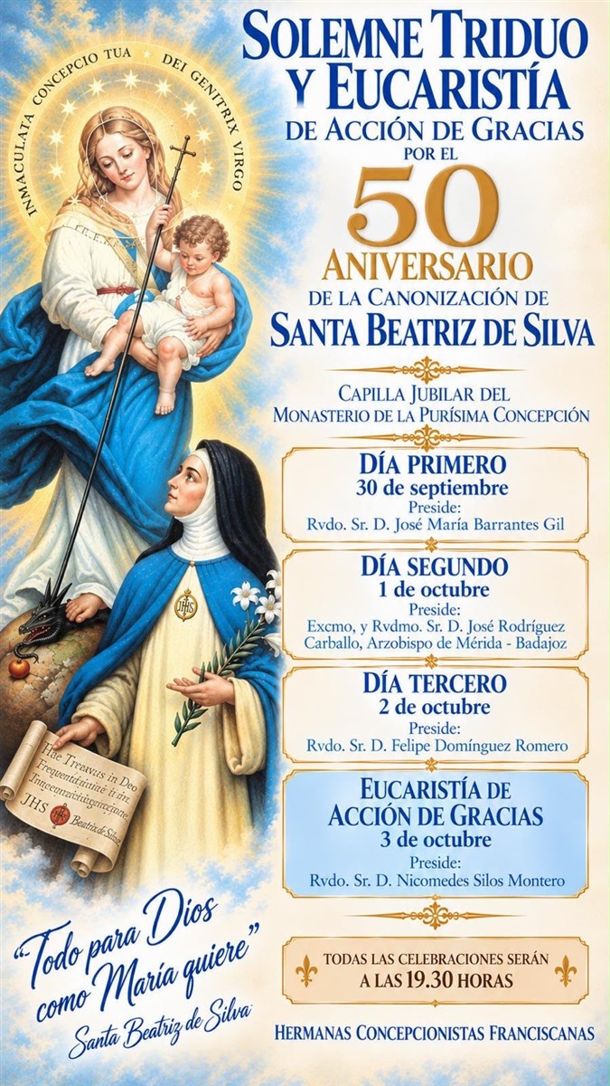 Arzobispo.- Triduo Santa Beatriz